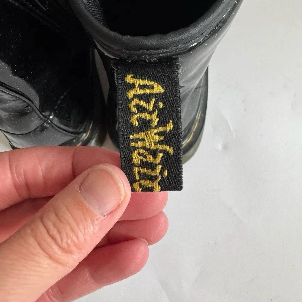 Dr. Martens Kids Black 1460 Glitter J Boots 1 Combat Boots Punk Rocker Celestial